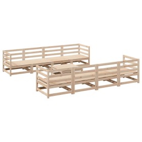 vidaXL 9-tlg. Garten-Sofagarnitur Massivholz Kiefer