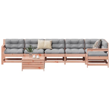 vidaXL 7-tlg. Garten-Sofagarnitur Massivholz Douglasie