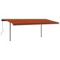 vidaXL Markise Manuell Einziehbar mit Pfosten 3,5x2,5 m Orange & Braun vidaXL Markise Manuell Einziehbar mit Pfosten 3,5x2,5 m Orange & Braun