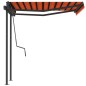 vidaXL Markise Manuell Einziehbar mit Pfosten 3,5x2,5 m Orange & Braun vidaXL Markise Manuell Einziehbar mit Pfosten 3,5x2,5 m Orange & Braun