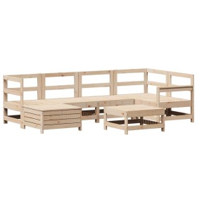 vidaXL 7-tlg. Garten-Sofagarnitur Massivholz Kiefer