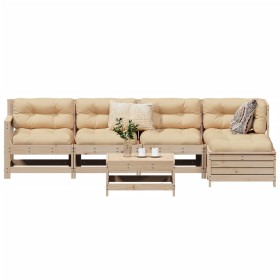 vidaXL 6-tlg. Garten-Sofagarnitur Massivholz Kiefer
