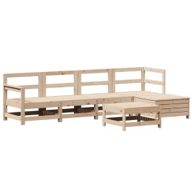 vidaXL 6-tlg. Garten-Sofagarnitur Massivholz Kiefer