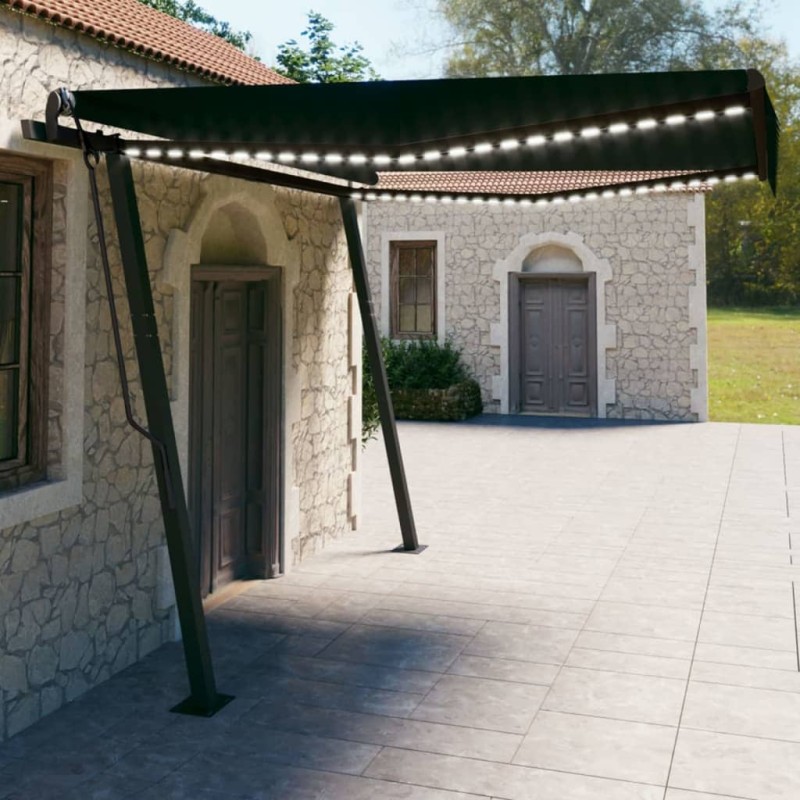 Automatische Markise mit LED & Windsensor 4x3 m Anthrazit Automatische Markise mit LED & Windsensor 4x3 m Anthrazit