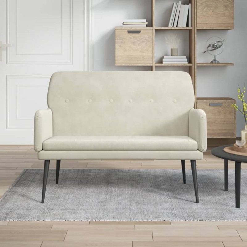 vidaXL Sitzbank Creme 108x79x79 cm Samt vidaXL Sitzbank Creme 108x79x79 cm Samt