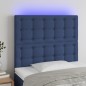 vidaXL LED Kopfteil Blau 90x5x118/128 cm Stoff 