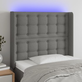 vidaXL LED Kopfteil Dunkelgrau 93x16x118/128 cm Stoff
