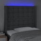 vidaXL LED Kopfteil Dunkelgrau 93x16x118/128 cm Stoff