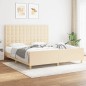 vidaXL Bettgestell mit Kopfteil Creme 180x200 cm Stoff vidaXL Bettgestell mit Kopfteil Creme 180x200 cm Stoff
