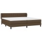 vidaXL Boxspringbett mit Matratze Dunkelbraun 200x200 cm Stoff vidaXL Boxspringbett mit Matratze Dunkelbraun 200x200 cm Stoff