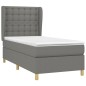 vidaXL Boxspringbett mit Matratze Dunkelgrau 90x190 cm Stoff vidaXL Boxspringbett mit Matratze Dunkelgrau 90x190 cm Stoff