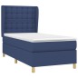 vidaXL Boxspringbett mit Matratze Blau 90x200 cm Stoff vidaXL Boxspringbett mit Matratze Blau 90x200 cm Stoff