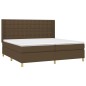 vidaXL Boxspringbett mit Matratze Dunkelbraun 200x200 cm Stoff vidaXL Boxspringbett mit Matratze Dunkelbraun 200x200 cm Stoff