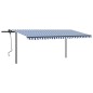 vidaXL Automatische Markise mit LED & Windsensor 5x3 m Blau & Weiß vidaXL Automatische Markise mit LED & Windsensor 5x3 m Blau & Weiß