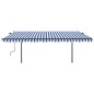 vidaXL Automatische Markise mit LED & Windsensor 5x3 m Blau & Weiß vidaXL Automatische Markise mit LED & Windsensor 5x3 m Blau & Weiß