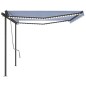 vidaXL Automatische Markise mit LED & Windsensor 5x3 m Blau & Weiß vidaXL Automatische Markise mit LED & Windsensor 5x3 m Blau & Weiß