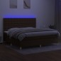 vidaXL Boxspringbett mit Matratze & LED Dunkelbraun 200x200 cm Stoff vidaXL Boxspringbett mit Matratze & LED Dunkelbraun 200x200 cm Stoff