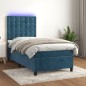 vidaXL Boxspringbett mit Matratze & LED Dunkelblau 90x200 cm Samt vidaXL Boxspringbett mit Matratze & LED Dunkelblau 90x200 cm Samt