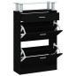 vidaXL Schuhschrank Schwarz 63x24x104 cm Holzwerkstoff vidaXL Schuhschrank Schwarz 63x24x104 cm Holzwerkstoff