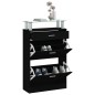 vidaXL Schuhschrank Schwarz 63x24x104 cm Holzwerkstoff vidaXL Schuhschrank Schwarz 63x24x104 cm Holzwerkstoff