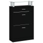 vidaXL Schuhschrank Schwarz 63x24x104 cm Holzwerkstoff vidaXL Schuhschrank Schwarz 63x24x104 cm Holzwerkstoff
