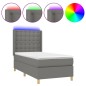vidaXL Boxspringbett mit Matratze & LED Dunkelgrau 90x200 cm Stoff vidaXL Boxspringbett mit Matratze & LED Dunkelgrau 90x200 cm Stoff