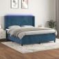 vidaXL Boxspringbett mit Matratze & LED Dunkelblau 180x200 cm Samt vidaXL Boxspringbett mit Matratze & LED Dunkelblau 180x200 cm Samt