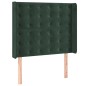 vidaXL Boxspringbett mit Matratze & LED Dunkelgrün 90x200 cm Samt vidaXL Boxspringbett mit Matratze & LED Dunkelgrün 90x200 cm Samt
