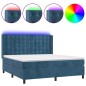 vidaXL Boxspringbett mit Matratze & LED Dunkelblau 180x200 cm Samt vidaXL Boxspringbett mit Matratze & LED Dunkelblau 180x200 cm Samt