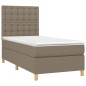 vidaXL Boxspringbett mit Matratze Taupe 80x200 cm Stoff vidaXL Boxspringbett mit Matratze Taupe 80x200 cm Stoff