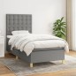 vidaXL Boxspringbett mit Matratze Dunkelgrau 90x200 cm Stoff vidaXL Boxspringbett mit Matratze Dunkelgrau 90x200 cm Stoff