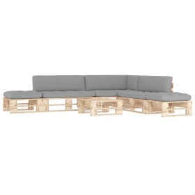 vidaXL 6-tlg. Paletten-Lounge-Set mit Kissen Imprägniertes Kiefernholz