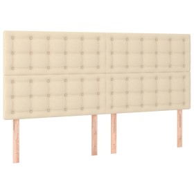 vidaXL Kopfteile 4 Stk. Creme 90x5x78/88 cm Stoff