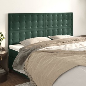 vidaXL Kopfteile 4 Stk. Dunkelgrün 90x5x78/88 cm Samt