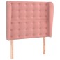 vidaXL Kopfteil mit Ohren Rosa 93x23x118/128 cm Samt