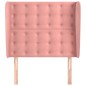 vidaXL Kopfteil mit Ohren Rosa 93x23x118/128 cm Samt