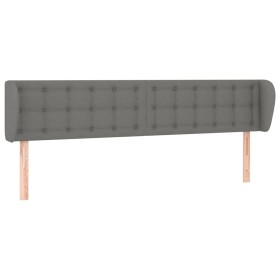 vidaXL Kopfteil mit Ohren Dunkelgrau 183x16x78/88 cm Stoff