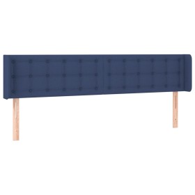 vidaXL Kopfteil mit Ohren Blau 183x16x78/88 cm Stoff