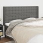 vidaXL Kopfteil mit Ohren Dunkelgrau 183x16x118/128 cm Stoff vidaXL Kopfteil mit Ohren Dunkelgrau 183x16x118/128 cm Stoff