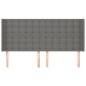 vidaXL Kopfteil mit Ohren Dunkelgrau 183x16x118/128 cm Stoff vidaXL Kopfteil mit Ohren Dunkelgrau 183x16x118/128 cm Stoff