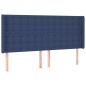 vidaXL Kopfteil mit Ohren Blau 183x16x118/128 cm Stoff vidaXL Kopfteil mit Ohren Blau 183x16x118/128 cm Stoff