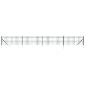 vidaXL Maschendrahtzaun mit Bodenhülsen Grün 0,8x10 m
