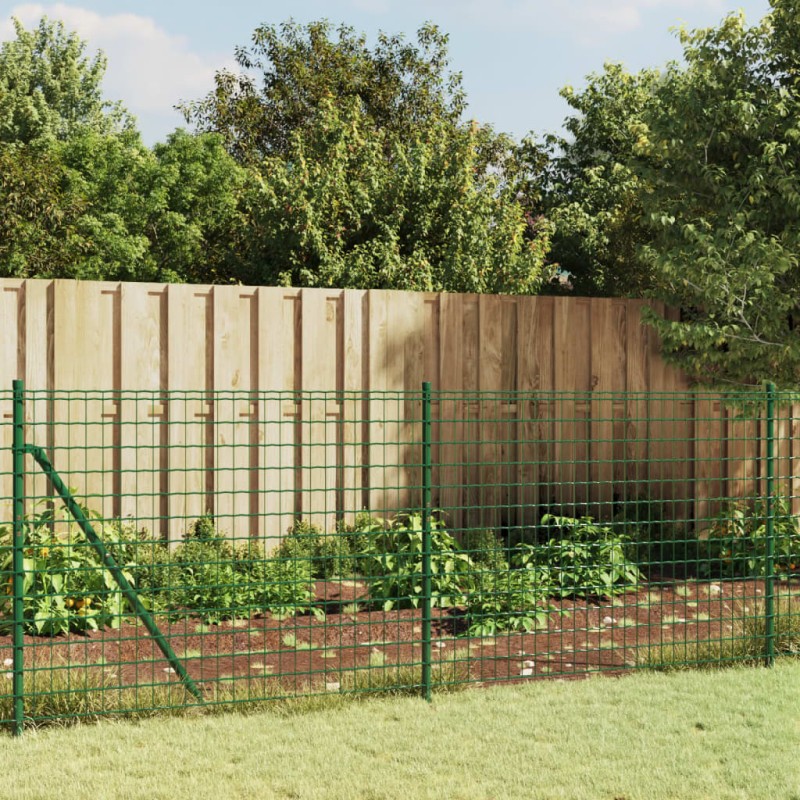 vidaXL Maschendrahtzaun mit Bodenhülsen Grün 1,1x10 m vidaXL Maschendrahtzaun mit Bodenhülsen Grün 1,1x10 m