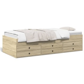 vidaXL Tagesbett mit Schubladen Sonoma-Eiche 75x190 cm Holzwerkstoff