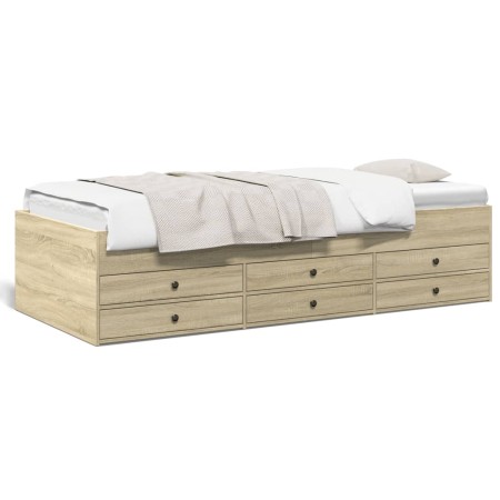 vidaXL Tagesbett mit Schubladen Sonoma-Eiche 75x190 cm Holzwerkstoff