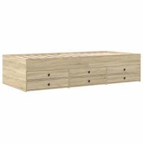 vidaXL Tagesbett mit Schubladen Sonoma-Eiche 75x190 cm Holzwerkstoff