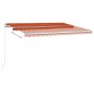 Automatische Markise mit LED & Windsensor 4,5x3,5m Orange Braun Automatische Markise mit LED & Windsensor 4,5x3,5m Orange Braun