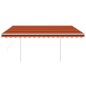Automatische Markise mit LED & Windsensor 4,5x3,5m Orange Braun Automatische Markise mit LED & Windsensor 4,5x3,5m Orange Braun