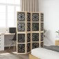 vidaXL 4-tlg. Raumteiler Braun und Schwarz Massivholz Paulownia