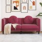 vidaXL Sofa mit Kissen 2-Sitzer Weinrot Samt vidaXL Sofa mit Kissen 2-Sitzer Weinrot Samt
